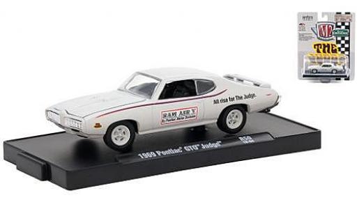 Pontiac GTO 1/64 M2 Machines Judge bianco Motor Division 1969 modellino in miniatura