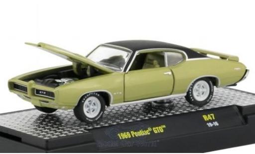 Pontiac GTO 1/64 M2 Machines metallico verde/matt-nero 1969 modellino in miniatura