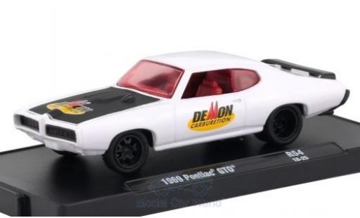Pontiac GTO 1/64 M2 Machines bianco/nero 1969 modellino in miniatura