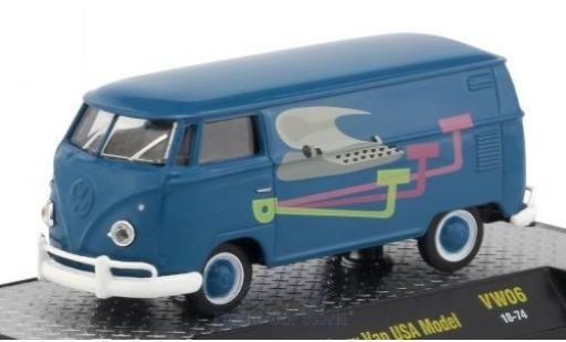 Volkswagen T1 1/64 M2 Machines Kastenwagen blu/Dekor 1960 USA-Version modellino in miniatura