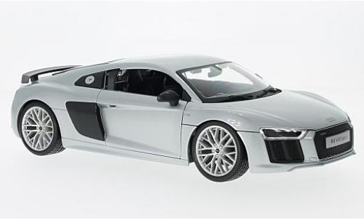 Audi R8 1/18 Maisto V10 Plus grigio sans Vitrine modellino in miniatura
