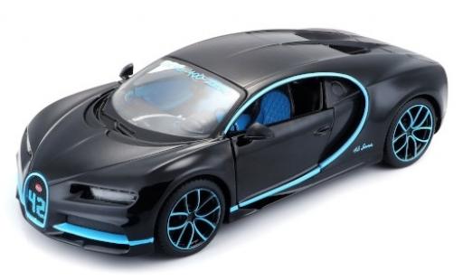 Bugatti Chiron 1/24 Maisto Zero-400-Zero nero/blu 2018 modellino in miniatura