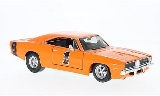 Dodge Charger 1/24 Maisto R/T orange Harley-Davidson 1969 modellino in miniatura