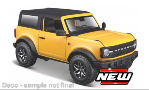 Ford Bronco 1/24 Maisto Badlands gelb/matt-schwarz 2021 1:24 modellino in miniatura