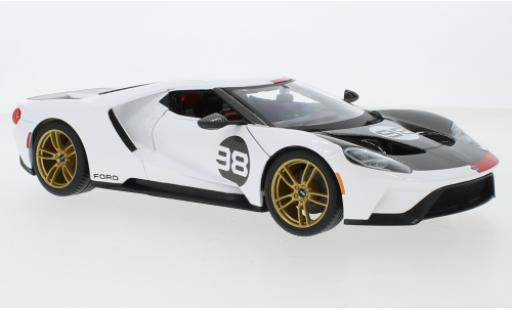 Ford GT 1/18 Maisto Heritage Edition bianco/Dekor 2021 No.98 modellino in miniatura