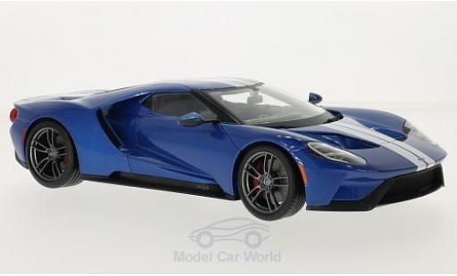 Ford GT 1/18 Maisto metallico blu/bianco 2015 modellino in miniatura