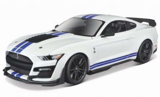 Ford Mustang 1/18 Maisto Shelby GT500 bianco/blu 2020 modellino in miniatura