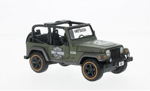 Jeep Wrangler 1/24 Maisto Rubicon oliv Harley Davidson 2014 (1:27) modellino in miniatura
