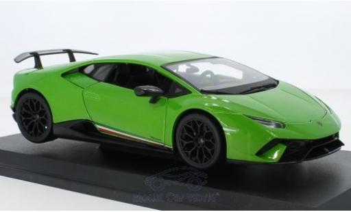 Lamborghini Huracan 1/18 Maisto Performante metallico verde 2018 modellino in miniatura