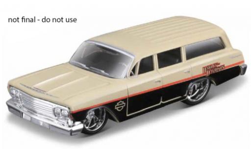 Chevrolet Biscayne 1/64 Maisto Station Wagon beige/nero Harley-Davidson 1962 modellino in miniatura