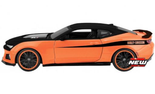 Chevrolet Camaro 1/24 Maisto ZL1 Douane orange/nero Harley-Davidson modellino in miniatura