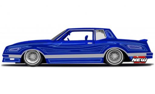 Chevrolet Monte Carlo 1/24 Maisto Lowrider blu/Décorer 1986 modellino in miniatura