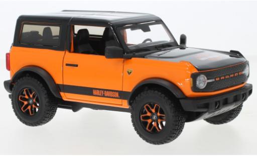 Ford Bronco 1/24 Maisto Douane orange/nero Harley-Davidson modellino in miniatura