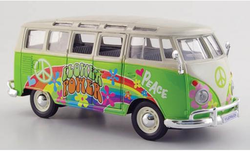 Volkswagen T1 1/24 Maisto Samba bus la chaux/Décorer modellino in miniatura