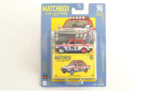 Datsun 510 1/64 Matchbox Rally 1970 modellino in miniatura