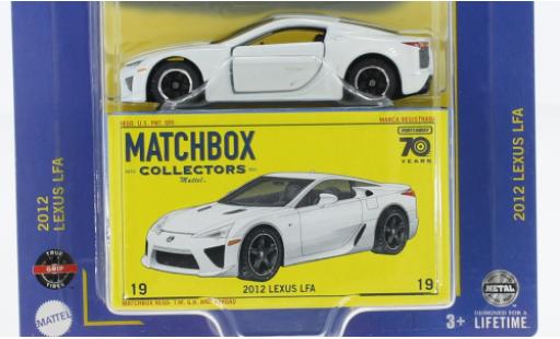 Lexus LFA 1/64 Matchbox bianco 2012 modellino in miniatura