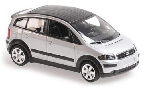 Audi A2 1/43 Maxichamps grigio/matt-nero 2000 modellino in miniatura