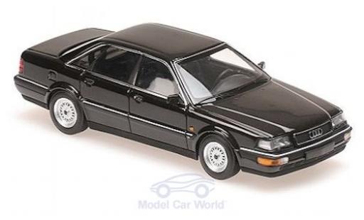 Audi V8 1/43 Maxichamps metallico nero 1988 modellino in miniatura