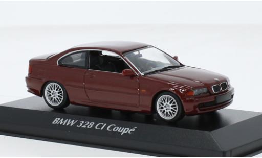 Bmw 328 1/43 Maxichamps CI (E46) metallise rosso foncé 1999 modellino in miniatura
