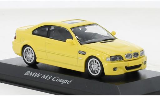 Bmw M3 1/43 Maxichamps (E46) giallo 2001 modellino in miniatura