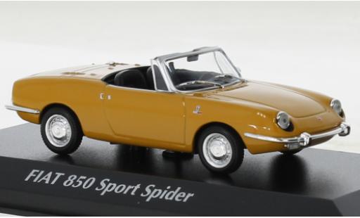 Fiat 850 1/43 Maxichamps Sport Spider metallise giallo 1968 modellino in miniatura