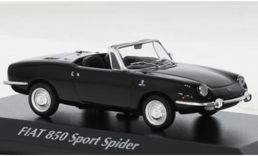 Fiat 850 1/43 Maxichamps Sport Spider metallise nero 1968 modellino in miniatura