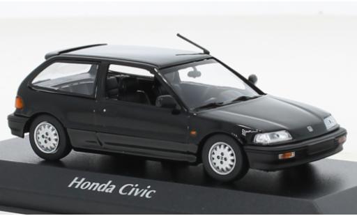 Honda Civic 1/43 Maxichamps nero 1990 modellino in miniatura