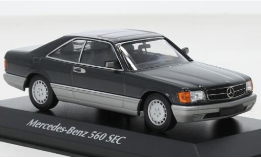 Mercedes 560 1/43 Maxichamps SEC (C126) metallise nero 1986 modellino in miniatura