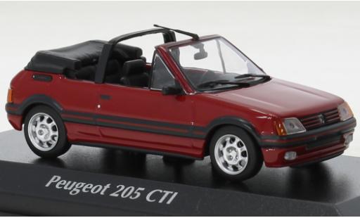 Peugeot 205 1/43 Maxichamps CTI Cabriolet rosso 1990 modellino in miniatura