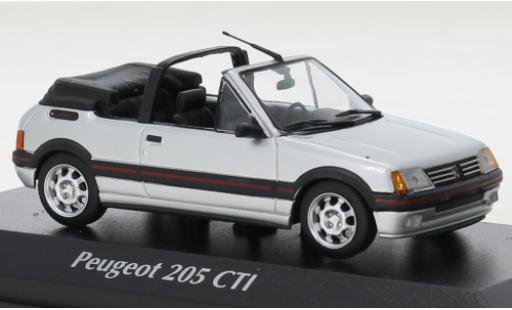 Peugeot 205 1/43 Maxichamps CTI Cabriolet grigio 1990 modellino in miniatura
