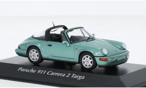 Porsche 964 1/43 Maxichamps 911  Carrera 2 Targa metallise verde 1991 modellino in miniatura