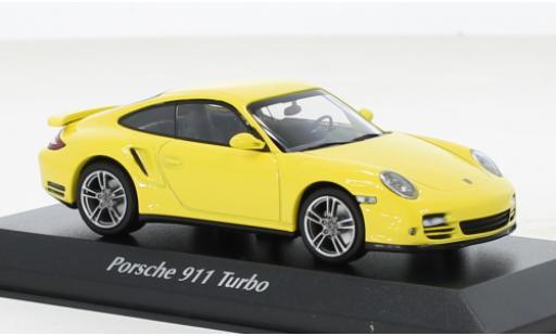 Porsche 997 Turbo 1/43 Maxichamps 911  giallo 2009 modellino in miniatura