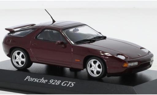 Porsche 928 1/43 Maxichamps GTS metallise rosso 1991 modellino in miniatura