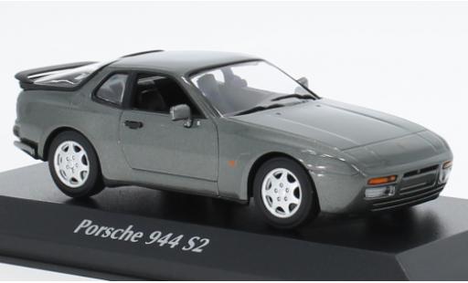 Porsche 944 1/43 Maxichamps S2 metallise grigio 1989 modellino in miniatura