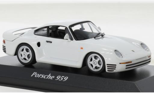 Porsche 959 1/43 Maxichamps metallise bianco 1987 modellino in miniatura