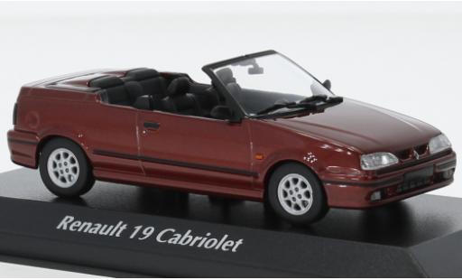 Renault 19 1/43 Maxichamps cabriolet metallise rosso foncé 92 modellino in miniatura