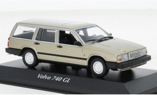 Volvo 740 1/43 Maxichamps Break metallise beige 1986 modellino in miniatura