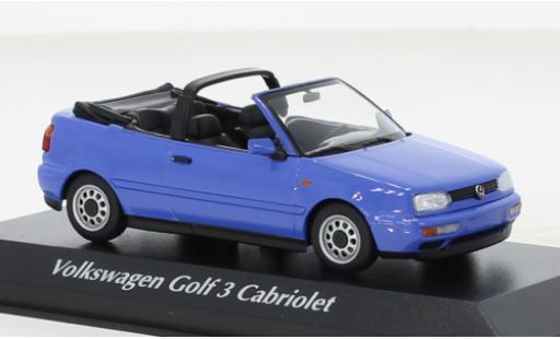 Volkswagen Golf 1/43 Maxichamps III Cabriolet blu 1997 modellino in miniatura