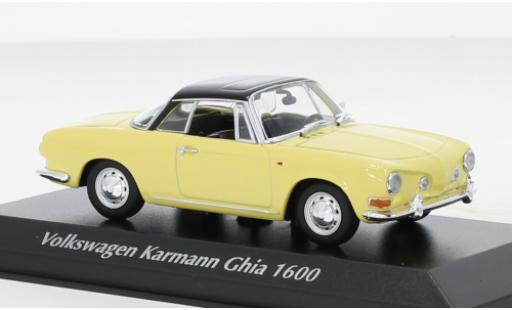 Volkswagen Karmann 1/43 Maxichamps Ghia 1600 giallo/nero 1966 modellino in miniatura