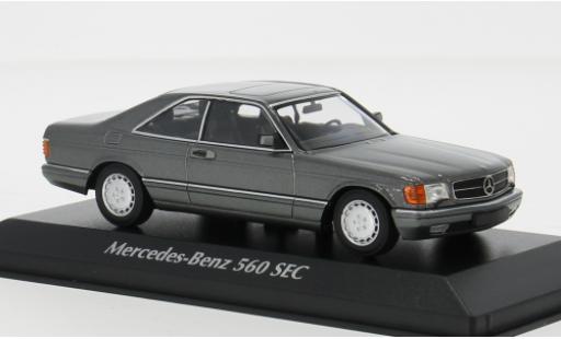 Mercedes 560 1/43 Maxichamps SEC (C126) metallise grau 1986 1:43 modellino in miniatura
