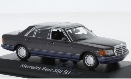 Mercedes 560 1/43 Maxichamps SEL (V126) metallico porpora 1990 modellino in miniatura