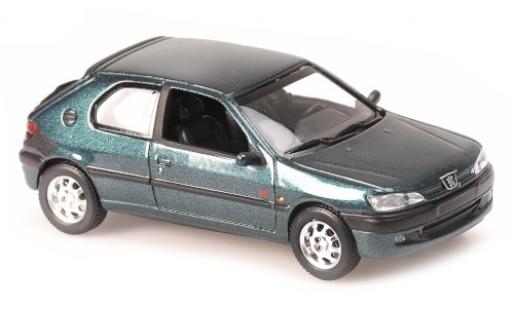 Peugeot 306 1/43 Maxichamps metallico verde 1998 modellino in miniatura