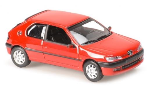Peugeot 306 1/43 Maxichamps rosso 1998 modellino in miniatura