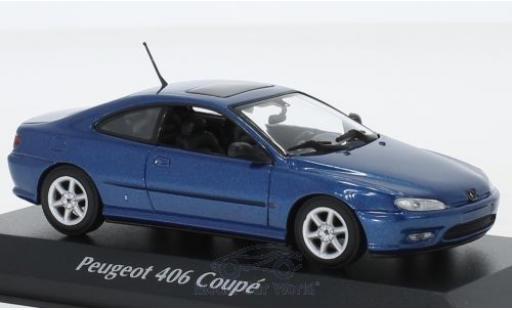 Peugeot 406 1/43 Maxichamps Coupe metallico blu 1997 modellino in miniatura