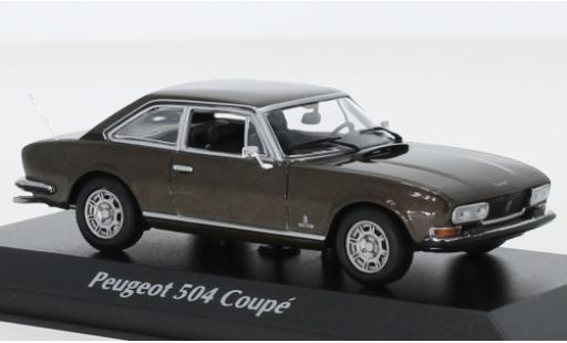 Peugeot 504 1/43 Maxichamps Coupe metallico marroneee 1976 modellino in miniatura