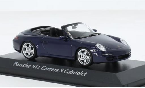 Porsche 997 S 1/43 Maxichamps 911  Carrera Cabriolet metallise blau 2005 1:43 modellino in miniatura