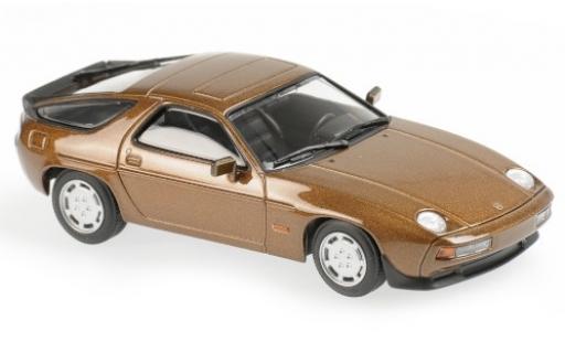 Porsche 928 1/43 Maxichamps S metallico marroneee 1979 modellino in miniatura