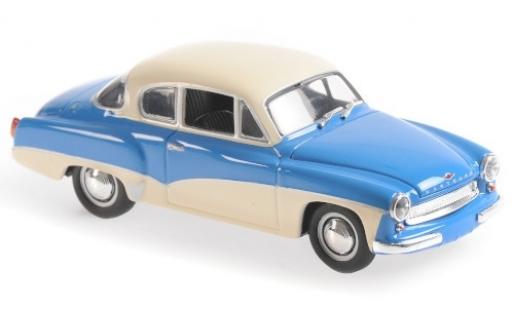 Wartburg 311 1/43 Maxichamps Coupe blu/bianco 1958 modellino in miniatura