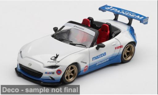 Mazda MX 1/64 Mini GT -5 (ND) Miata weiss/blau 2025 1:64 modellino in miniatura