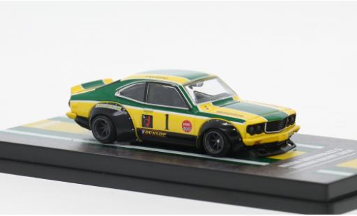 Mazda RX3 1/64 INNO64 Savanna gelb/gr&uuml;n 1971 1:64 modellino in miniatura